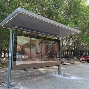 Refugio de parada de autobús con pantalla LCD de publicidad exterior